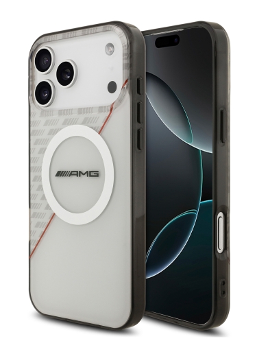 AMG для iPhone 17 Pro Max чехол IML Double layer Rhombs Hard White/Red (MagSafe)