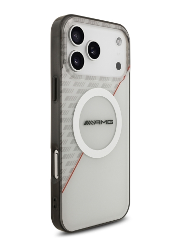 AMG для iPhone 17 Pro Max чехол IML Double layer Rhombs Hard White/Red (MagSafe)