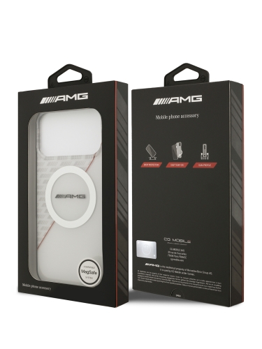 AMG для iPhone 17 Pro Max чехол IML Double layer Rhombs Hard White/Red (MagSafe)