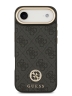 Guess для iPhone Air чехол PU 4G Diamond metal logo Gold camera Hard Black (MagSafe)