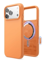 Elago для iPhone 17 Pro Max чехол Magnetic Silicone Orange (MagSafe)