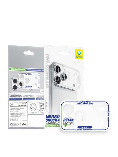 BlueO пленка для iPhone 17 Pro, Invisible Shock-Resistant Camera Module Clear (+installer)