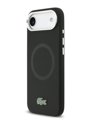 Lacoste для iPhone Air чехол Liquid silicone Lacquer Metal logo & Camera Hard Black (MagSafe)