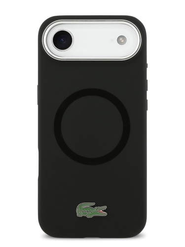 Lacoste для iPhone Air чехол Liquid silicone Lacquer Metal logo & Camera Hard Black (MagSafe)