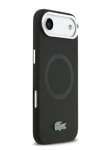 Lacoste для iPhone Air чехол Liquid silicone Lacquer Metal logo & Camera Hard Black (MagSafe)