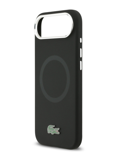 Lacoste для iPhone Air чехол Liquid silicone Lacquer Metal logo & Camera Hard Black (MagSafe)