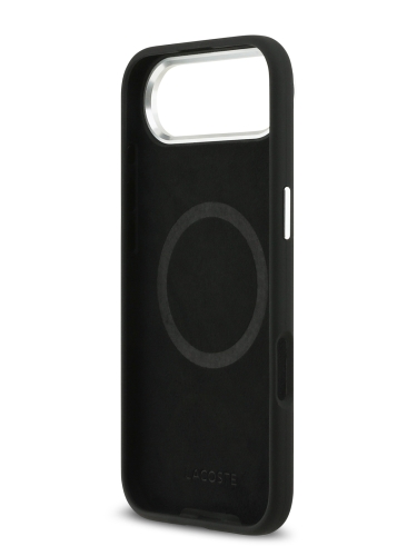 Lacoste для iPhone Air чехол Liquid silicone Lacquer Metal logo & Camera Hard Black (MagSafe)
