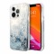 Чехол Guess Liquid Glitter Peony Hard для iPhone 13 Pro, голубой