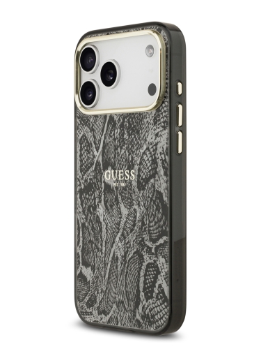 Guess для iPhone 17 Pro Max чехол IML Phyton Metal Cam Hard Black (MagSafe)