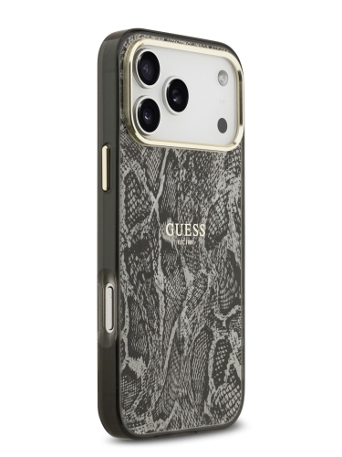 Guess для iPhone 17 Pro Max чехол IML Phyton Metal Cam Hard Black (MagSafe)