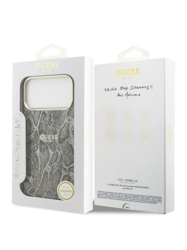 Guess для iPhone 17 Pro Max чехол IML Phyton Metal Cam Hard Black (MagSafe)