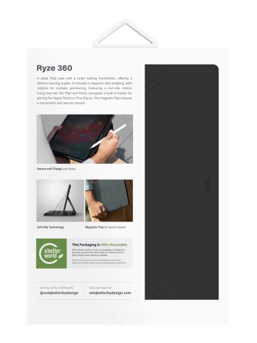 Uniq для iPad Pro 11 (2024/25) чехол Ryze 360 Light Black