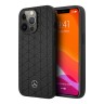 Кожаный чехол Mercedes Genuine leather Quilted stars Hard для iPhone 13 Pro Max, черный