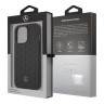 Кожаный чехол Mercedes Genuine leather Quilted stars Hard для iPhone 13 Pro Max, черный