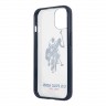 Чехол U.S. Polo Horse logo Hard Transparent для iPhone 13, синяя рамка