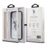 Чехол U.S. Polo Horse logo Hard Transparent для iPhone 13, синяя рамка