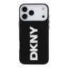 DKNY для iPhone 17 Pro Max чехол PU Full Wrapped leather Verical logo Metal Cam Hard Black (MagSafe)