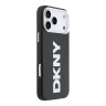 DKNY для iPhone 17 Pro Max чехол PU Full Wrapped leather Verical logo Metal Cam Hard Black (MagSafe)