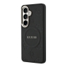 Guess для Galaxy S26+ чехол PU Saffiano Peony Metal logo & Camera Hard Black (MagSafe)