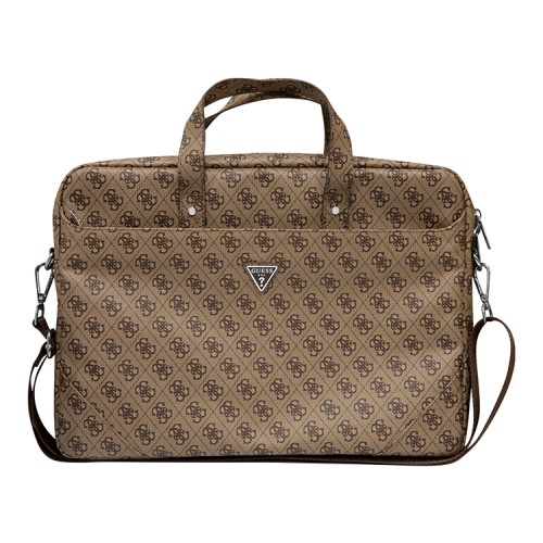 Сумка Guess 4G Bag with Triangle metal logo для ноутбуков 15-16 дюймов, коричневая