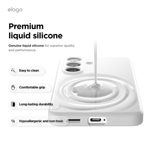 Elago для Galaxy S26+ чехол Magnetic Silicone White (MagSafe)