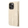 Чехол Guess PU Croco metal logo Booktype для iPhone 14 Pro, золотой