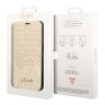 Чехол Guess PU Croco metal logo Booktype для iPhone 14 Pro, золотой
