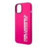 Чехол Lagerfeld Liquid silicone Elongated RSG logo Hard для iPhone 14, фуксия
