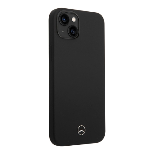 Чехол Mercedes Liquid Silicone Hard для iPhone 14 Plus, черный