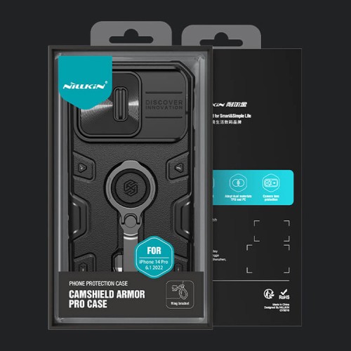 Противоударный чехол Nillkin CamShield Armor Pro для iPhone 14 Pro, черный