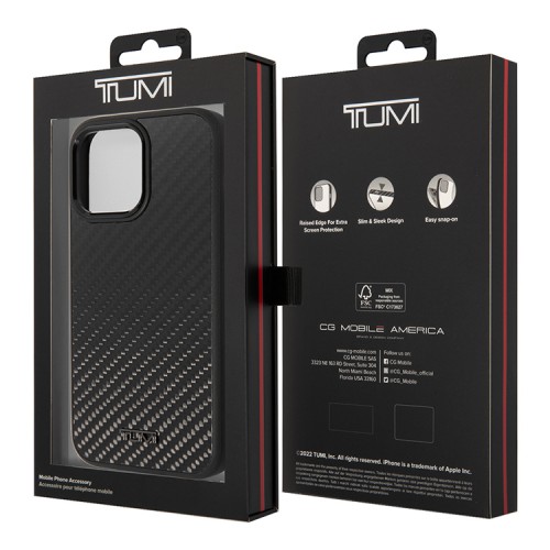 Карбоновый чехол TUMI Real Carbon Hard для iPhone 14 Pro Max, черный