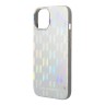Чехол Lagerfeld Monogram Iridescent Hard для iPhone 14, серебристый