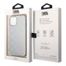 Чехол Lagerfeld Monogram Iridescent Hard для iPhone 14, серебристый