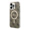Чехол Guess 4G Hard для iPhone 14 Pro Max, коричневый/золотой (MagSafe)