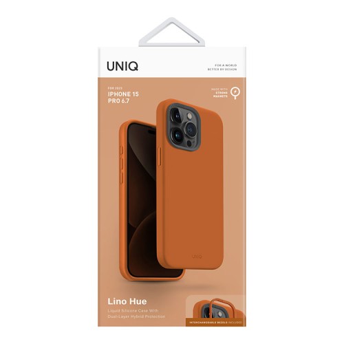 Uniq для iPhone 15 Pro Max чехол LINO Orange (Magsafe)