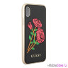 Чехол Guess Flower desire Hard Embroidered roses для iPhone X/XS, чёрный