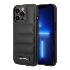 Lagerfeld для iPhone 15 Pro Max чехол PU Quilted Metal logo Hard Black