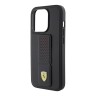 Ferrari для iPhone 15 Pro чехол GripStand PU Perforated Hard Black