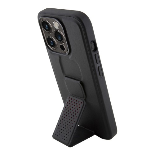Ferrari для iPhone 15 Pro чехол GripStand PU Perforated Hard Black