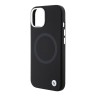 BMW для iPhone 15 Plus чехол Signature Liquid silicone Laser Ring Hard Black (MagSafe)