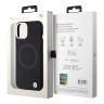 BMW для iPhone 15 Plus чехол Signature Liquid silicone Laser Ring Hard Black (MagSafe)