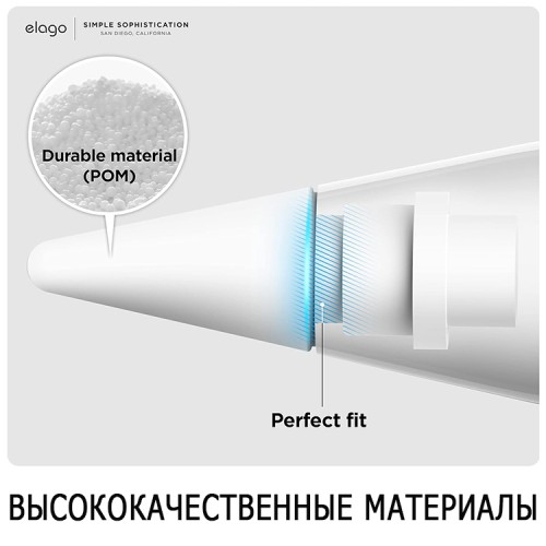 Elago для Apple Pencil 1/2/USB-C наконечники POM Tips White (4 шт.)