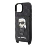 Karl Lagerfeld для iPhone 15 чехол Crossbody cardslot PU Saffiano Monogram NFT Karl Ikon Hard Black