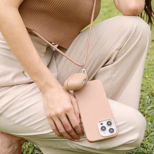 Uniq для Airpods Pro 2 чехол COEHL Haven with handstrap Dusty Nude