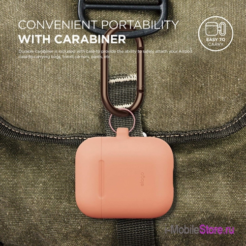 Чехол Elago Hang case для AirPods 1/2, оранжевый (peach)