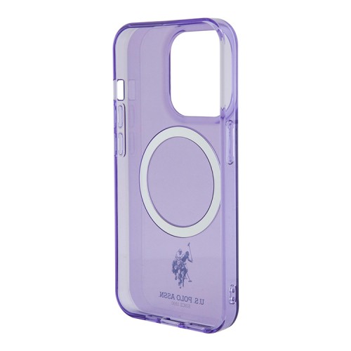 U.S. Polo для iPhone 15 Pro чехол PC/TPU Double Horse logo Hard Purple (MagSafe)