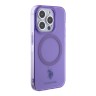 U.S. Polo для iPhone 15 Pro чехол PC/TPU Double Horse logo Hard Purple (MagSafe)