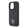 Guess для iPhone 16 Pro чехол PU кожа 4G Triangle Diamond logo Black