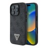 Guess для iPhone 16 Pro чехол PU кожа 4G Triangle Diamond logo Black