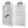 Karl Lagerfeld для iPhone 16 Pro чехол Liquid Silicone NFT Karl&Choupette Pink (MagSafe)